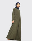 Girls Khaki Jersey Abaya