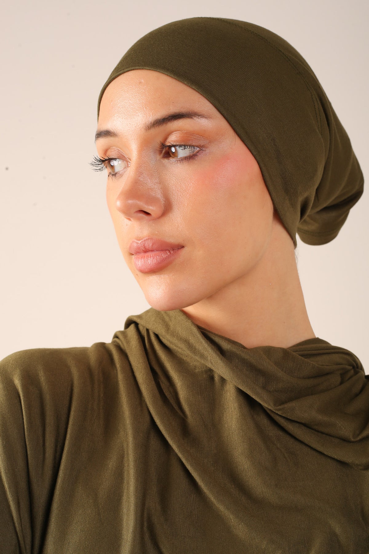 Khaki Tube Hijab Cap