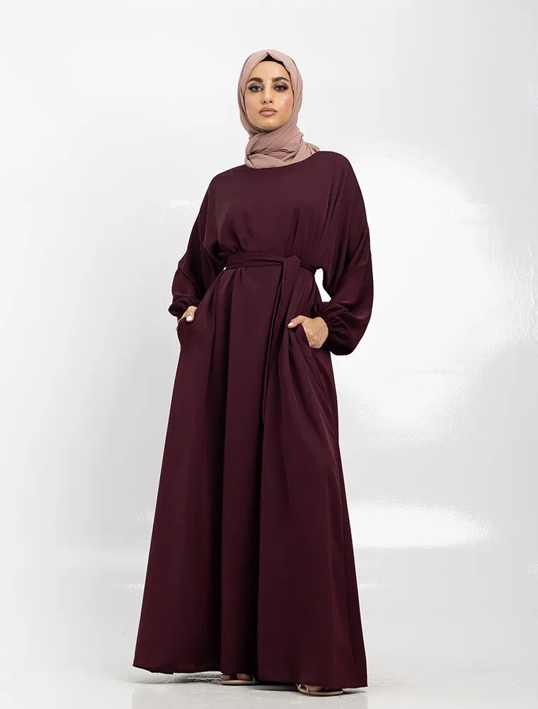 Maroon Essential Abaya (PRE-ORDER ITEM, DESPATCH MID FEBRUARY 2025)