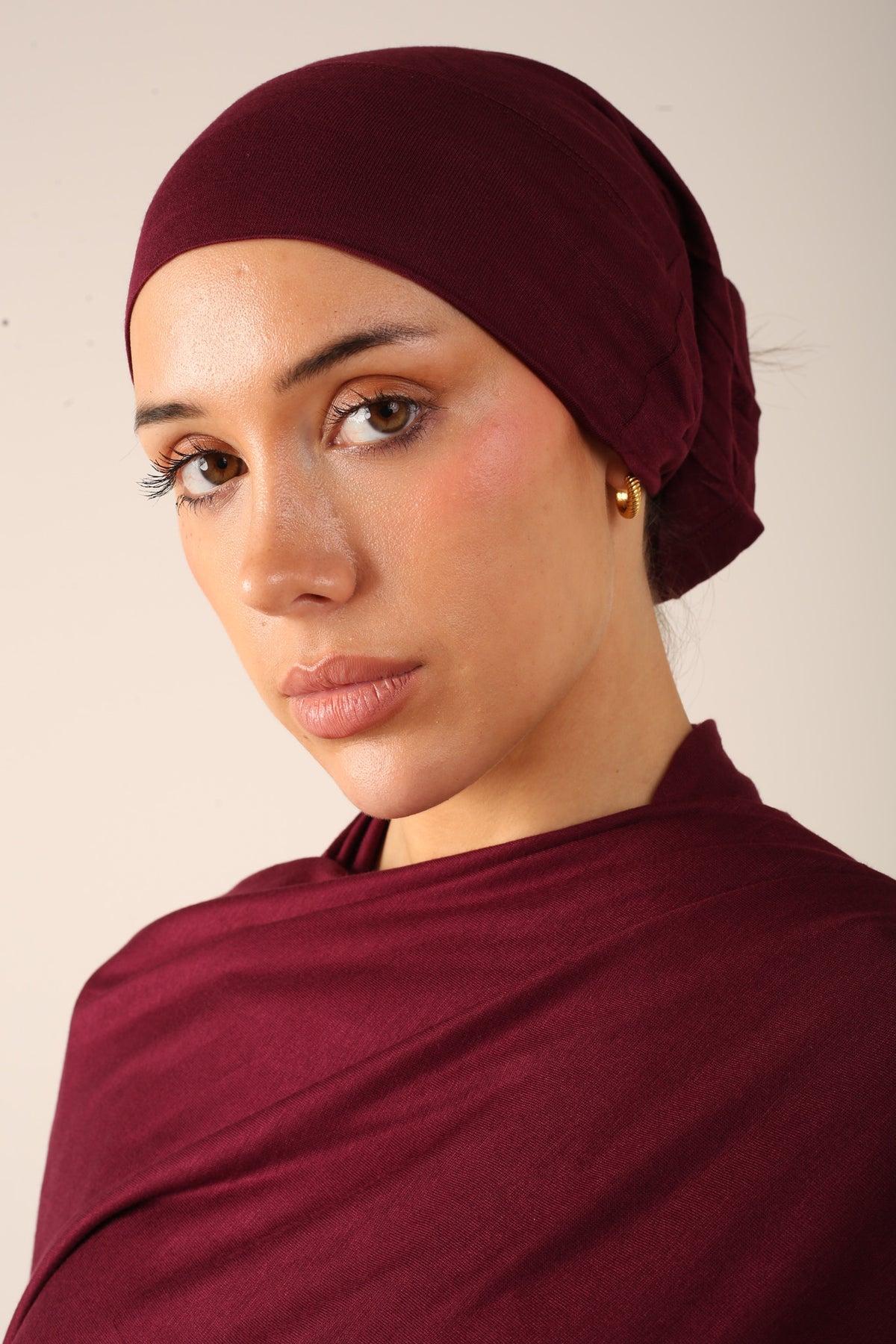 Maroon Tube Hijab Cap