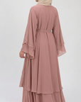 Peach Blossom Frill Open Abaya
