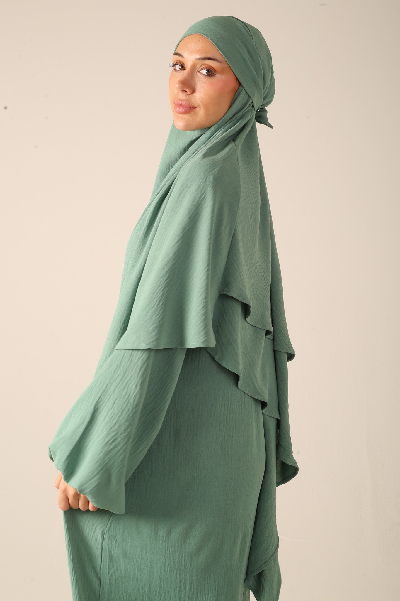 Khimar Set with Abaya - Sage Green