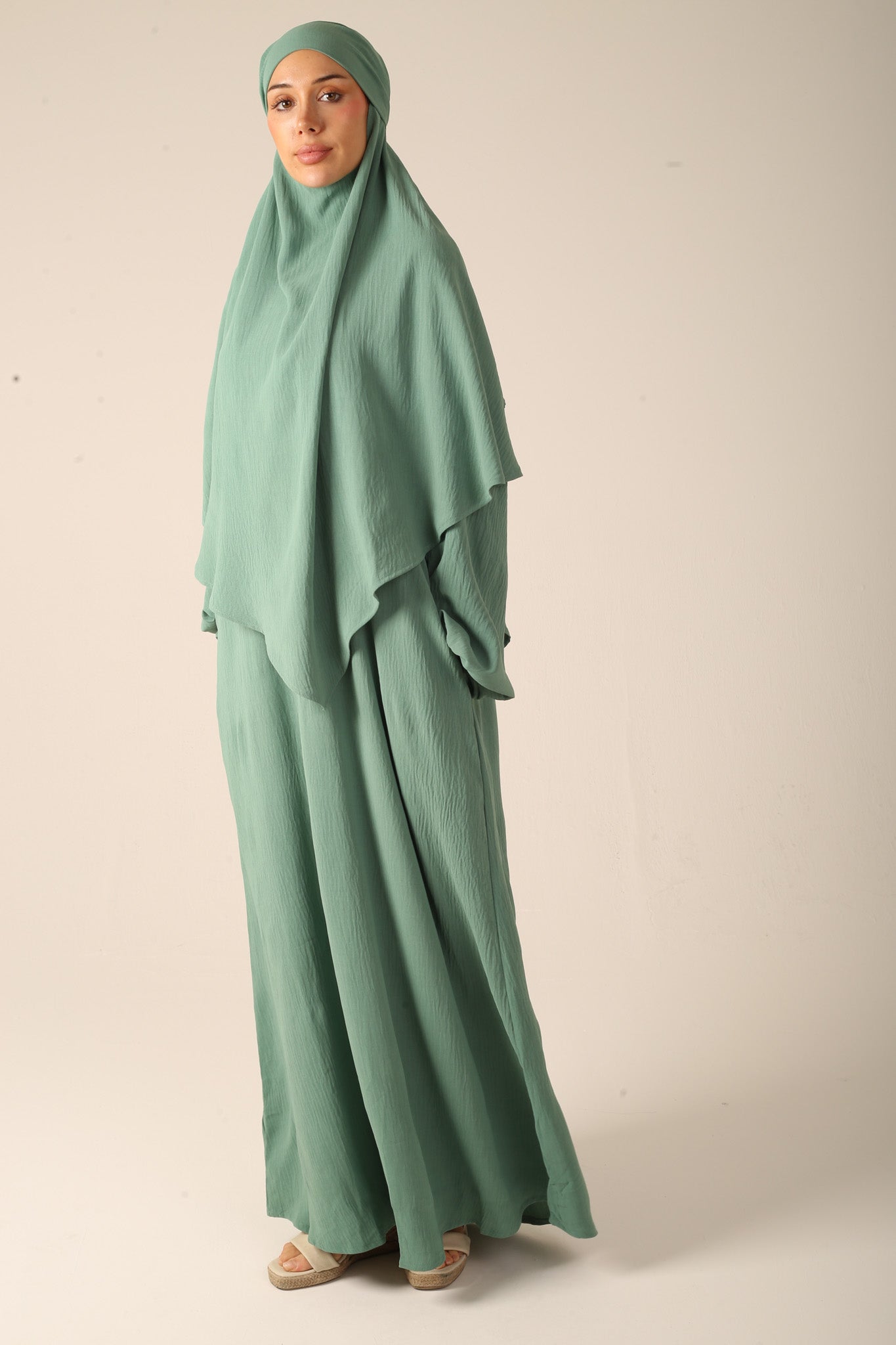 Khimar Set with Abaya - Sage Green