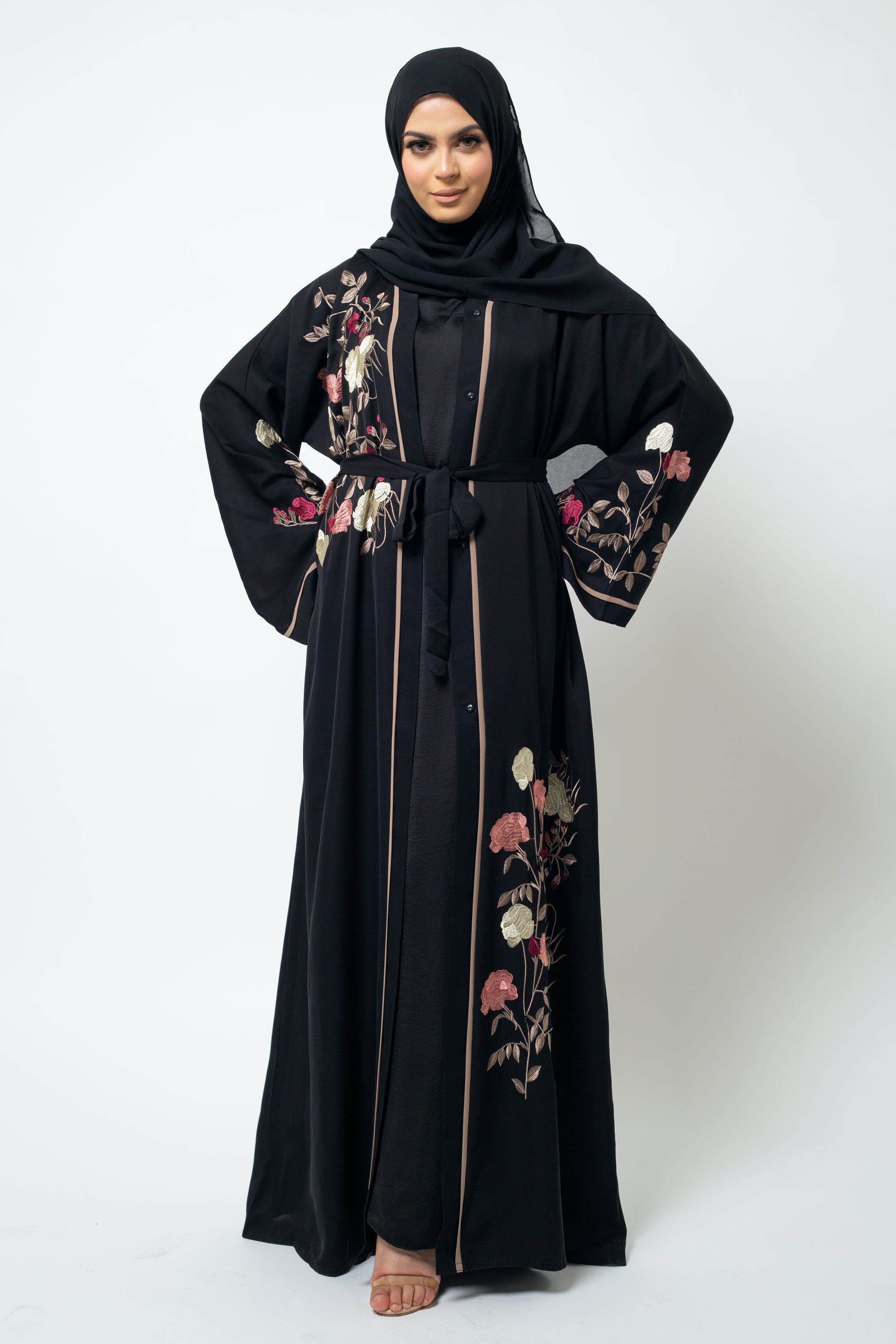 Floral Bouquet Open Abaya