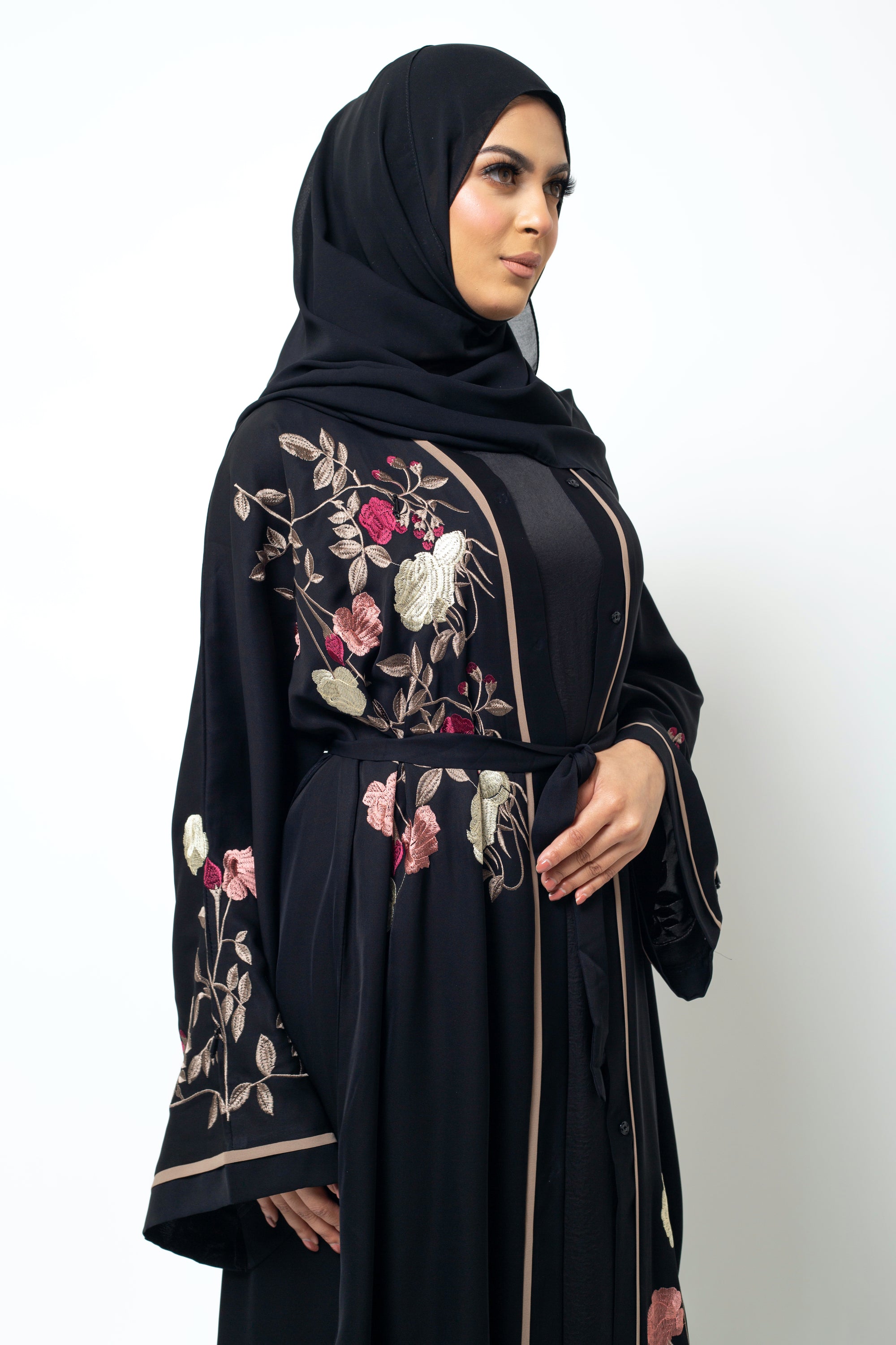 Floral Bouquet Open Abaya