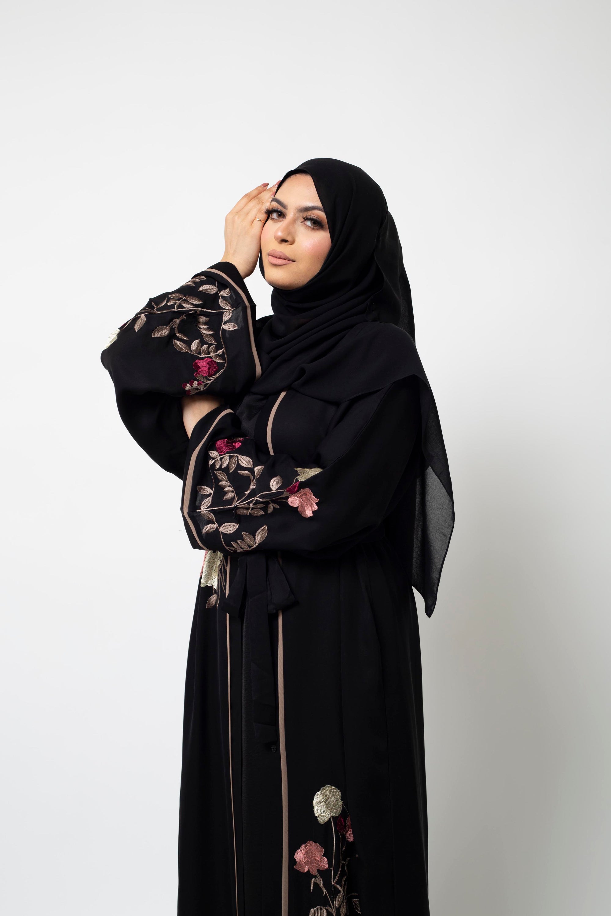 Floral Bouquet Open Abaya