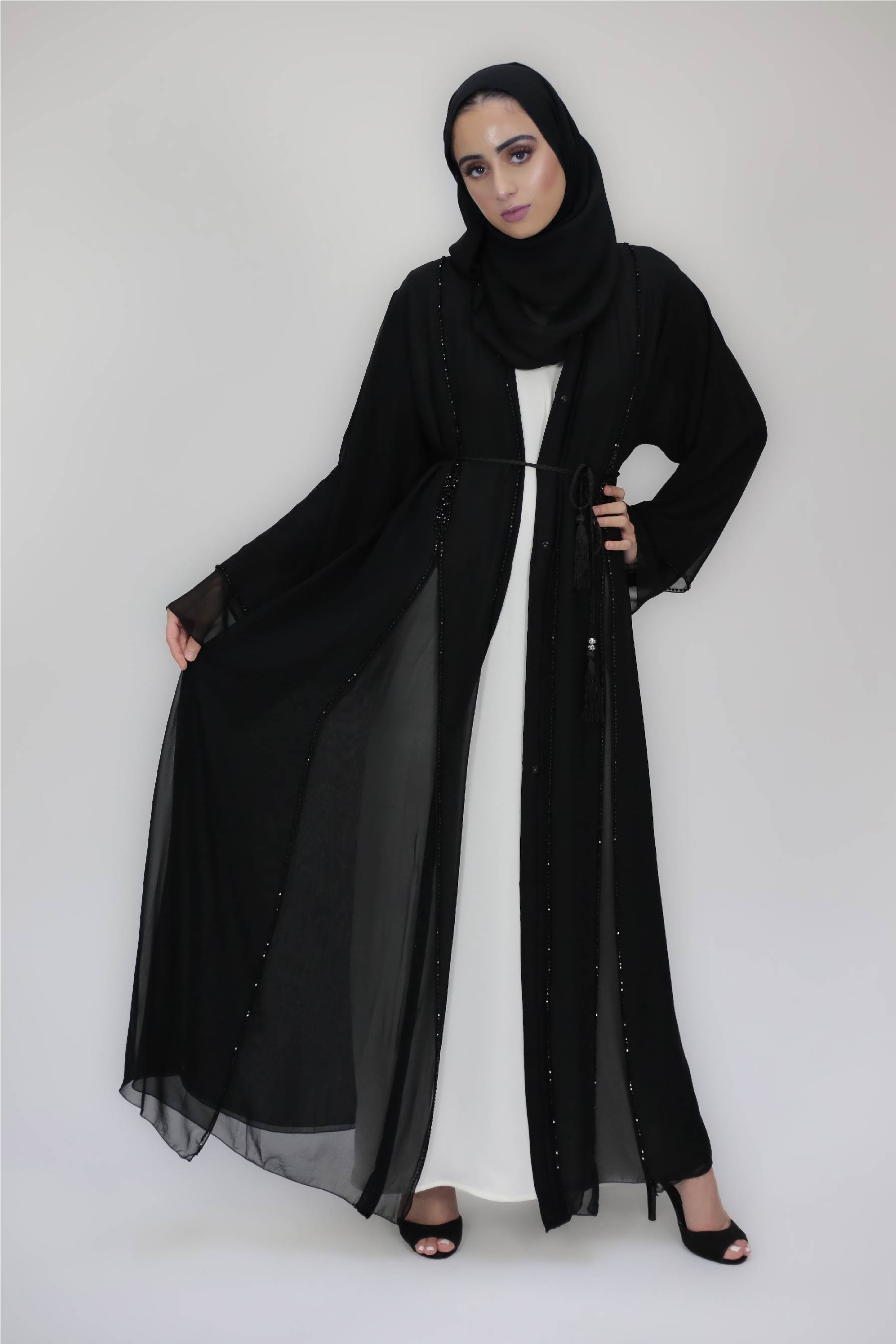 Layered Abaya Black