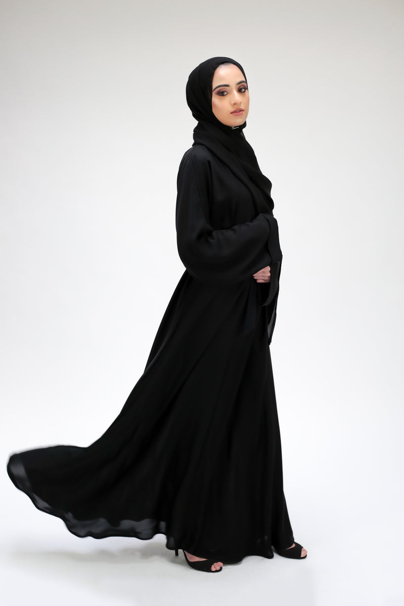 Black Umbrella Cut Closed Abaya